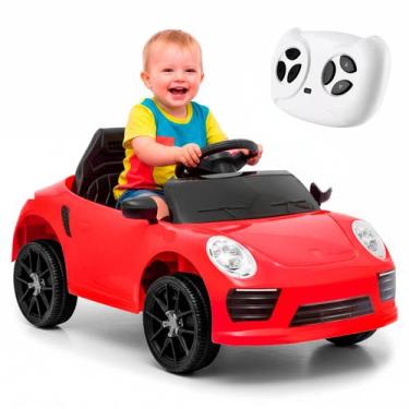 Imagem de Carro Elétrico Infantil 6V Vermelho Com Controle Remoto Música E Faról