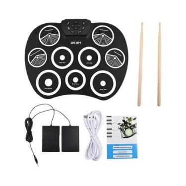 Imagem de Bateria Eletrônica Portátil De 9 Pads Com Interface MIDI, Jogos DTX E 