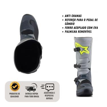 Imagem de Bota Alpinestars Tech 3 Cinza Escuro Cinza Claro Preto-Unissex