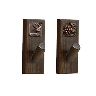 Imagem de Cabideiro Gancho Retrô Gancho Único Gancho Cabide Toalheiro com Ganchos Cabide de Entrada Montado na Parede Cabide Doméstico Montado na Parede Ganchos de Casaco (Cor: 2 Peças-B) (2 Peças a)