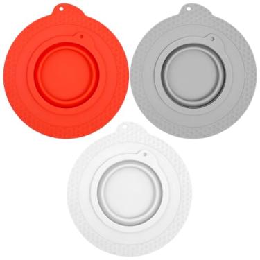 Imagem de ZJRDYYK Pacote com 3 capas de silicone para tigela misturadora, suporte de silicone com tigela pequena dobrável, tampa de tigela misturadora para evitar derramamento de ingredientes