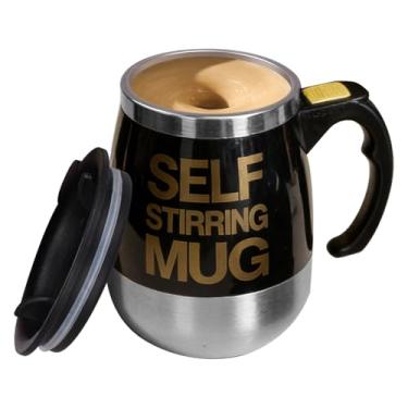 Imagem de Caneca de Auto Agitação,400ml Copo de Aço a Pilhas para Bebidas - Caneca de Café Elétrica com Auto Agitação,Para Casa Escritório Viagem Escola Camping Piquenique Homens Mulheres