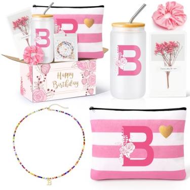 Imagem de Presentes de aniversário para meninas adolescentes, monograma, presentes iniciais para meninas adolescentes, aniversário, Natal, cesta de presente para mulheres, amigas, amigas, irmãs, amigas