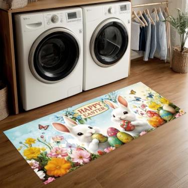 Imagem de ANNA QUEEN Tapete de lavanderia 50 x 129 cm – Tapete antiderrapante para cozinha rústica, entrada, cabana e decoração de casa