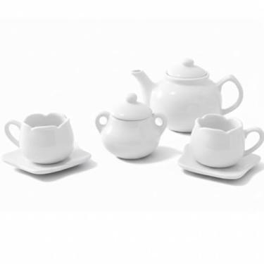 Imagem de Conjunto de Chá Tulipa em Cerâmica Artesanal – Jardim à Mesa: 6 Peças (BRANCO)