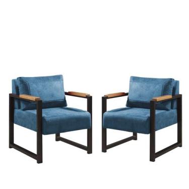 Imagem de Conj. 02 Poltrona Decorativa Ferro Estilo Industrial Ipanema - Gonçalv