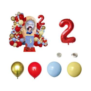 Imagem de Balões De Folha Princesa Branca De Neve Para Meninas, Conjunto De Núme