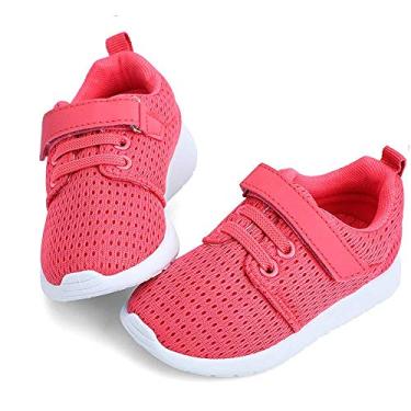 Imagem de HIITAVE Tênis esportivo de corrida/caminhada para meninos e meninas, Rosa choque, 8 Toddler