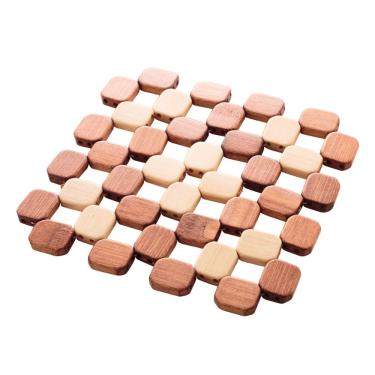 Imagem de Kit 4 Descanso de Panelas em Bambu 16cm x 16cm Lyor