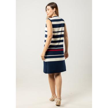 Imagem de Vestido Listrado Pau a Pique Azul Marinho