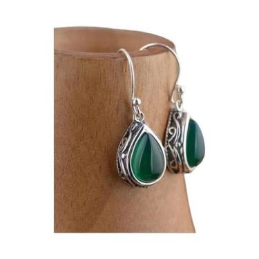 Imagem de Brincos De Pedra Verde E Vermelha Em Forma De Gota Para Mulheres, Esti