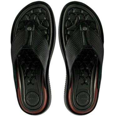 Imagem de Chinelo Masculino Pegada Couro Preto - 1331-Masculino