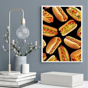 Imagem de Quadro Decorativo Fotografia Cachorro Quente 24X18Cm - Vidro