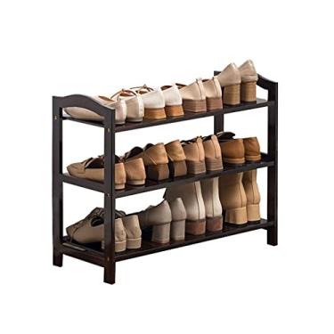 Imagem de Organizador de sapatos rack de armazenamento simples multicamadas tapete de armazenamento empilhável adequado para corredor entrada varanda sapateira marrom (cor: 4camadas, tamanho: 70 cm de largura