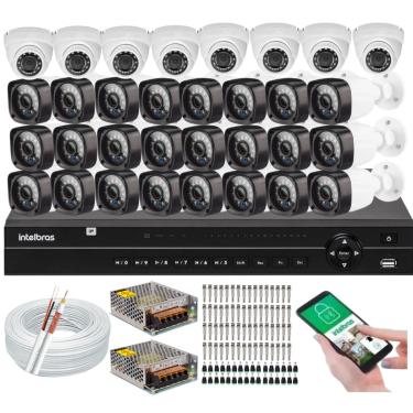 Imagem de Kit Cftv 32 Câmeras de Segurança Dvr Intelbras Mhdx Full Hd