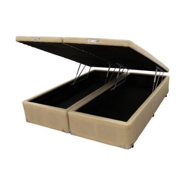Imagem de Cama Box Baú Castor Queen Linho Bege 158x198x35cm