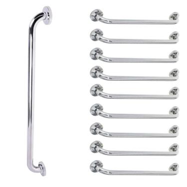 Imagem de Barra de Apoio Alca 80cm kit 9 Uni Acessibilidade Deficiente Cadeirante Idoso Box Banheiro Corrimao Seguranca Corredor