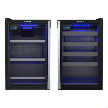 Imagem de Conjunto Venax Cervejeira Blue Light E Adega Piubella Preto Fosco Porta Invertida 220V