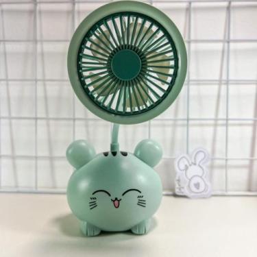 Imagem de Mini Ventilador Gatinho Ursinho Mesa Portátil Recarregável Apontador -