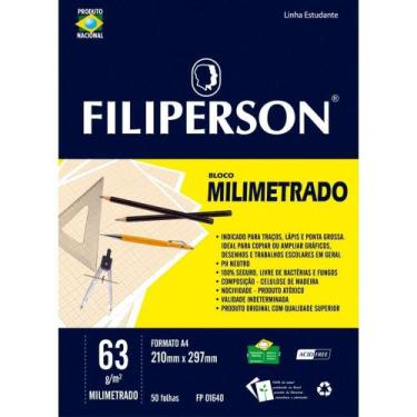 Imagem de Bloco Tecnico sem Margem Milimetrado A-4 63G.50F.BRANCO PCT.C/05 - Fil