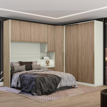 Imagem de Quarto Modulado Casal Completo 8 Portas 6 Gavetas Canto Oblíquo Selett