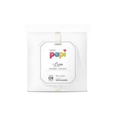 Imagem de Papi Textil Fralda Papi Luxo C/Bainha Branca 70Cm X 67Cm Contem 05 Unidades