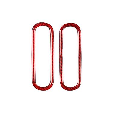 Imagem de FINMOKAL Guarnição Da Tampa Da Saída De Ar Da Porta Do Carro De Fibra De Carbono Vermelha Para Ford Mustang 2009-2013 Preto, Fibra De Carbono