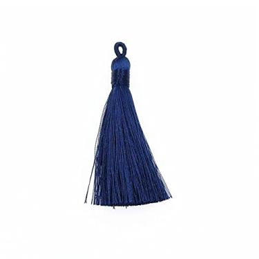 Imagem de 5-10-20 Pçs Coil Bind Thread Thread Tassel Franja Pingente DIY Artesanato Rayon Borlas Guarnição Vestuário Cortinas Decoração Brincos Componentes de Jóias, Azul Arroxeado, 5 PCS