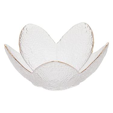 Imagem de BOWL DE CRISTAL MARTELADO WOLFF 16x8CM TAJ FLOR TRANSPARENTE COM BORDA DOURADA