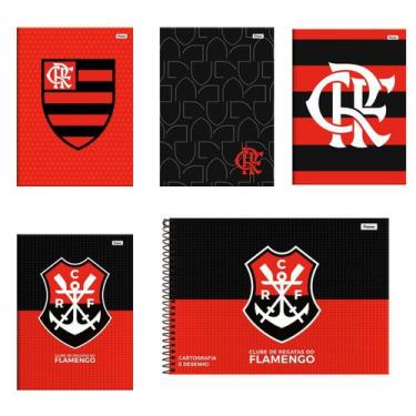 Imagem de Kit 4 Caderno Flamengo Brochurao + Desenho - Foroni