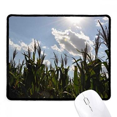 Imagem de Mousepad branco azul céu nuvens borda costurada tapete de borracha para jogos