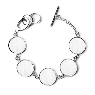 Imagem de DIYthinker Pulseira de madeira branca com estampa de veias de fundo e pulseira de corrente