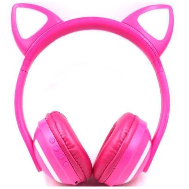 Imagem de Headphone Com Bluetooth Gatinho Com Led Lindo Orelhas Gato