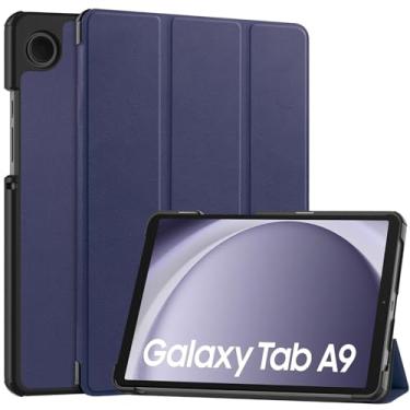 Imagem de Capa protetora para tablet Compatível com Samsung Galaxy Tab A9 Case SM-X110 8,7 polegadas Case Tri-Fold Smart Tablet Case, Capa protetora leve Hard PC Back Shell Slim Case Multi-View Angles, Auto Wak