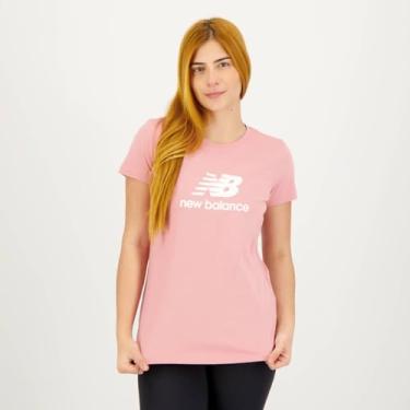 Imagem de Camiseta New Balance Essentials Basic Feminina Rosa