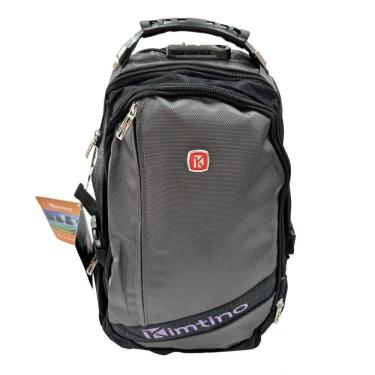 Imagem de Mochila Casual 18" Notebook Trava Cadeado - Cinza - Kimtino