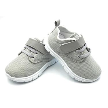 Imagem de Bless Children Tênis infantil – Sapatos descalços largos para meninos e meninas, malha respirável, leve, antiderrapante para caminhada e corrida, Cinza 1203, 21