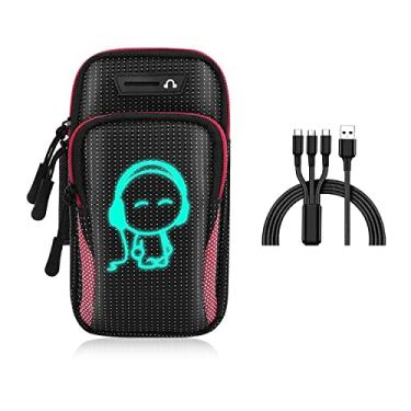 Imagem de Capa para Galaxy Note 20 Ultra 5G, bolsa esportiva de braço para corrida ao ar livre, bolsa de pulso fitness com cabo de carregamento (17,5 cm)