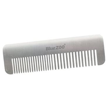 Imagem de Pente de barba masculino de aço inoxidável estático, pente de corte desembaraçante 2 em 1, portátil e, ótimo para cuidar e modelar a barba, para um visual masculino