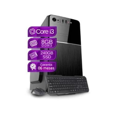Imagem de Computador cpu Core i3 8gb 240gb ssd kit teclado e mouse - Windows 10 