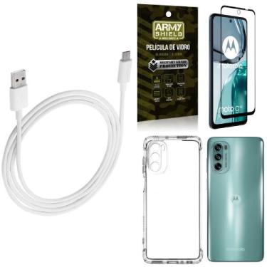 Imagem de Kit Capinha Moto G62 + Cabo USB Tipo C 2m + Película 3D Armyshield
