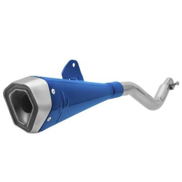 Imagem de Escapamento Pro Tork Series S Bros 150 2009 À 2014 Curva Cromada, AZUL