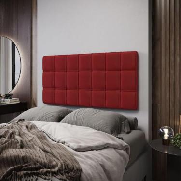 Imagem de Painel Rana 140 Veludo Aradecor, Vermelho, CASAL PADRãO