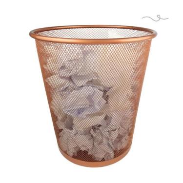Imagem de Cesto lixeira aramada escritório rose gold 10l - Markys Store