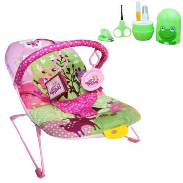 Imagem de Cadeirinha Descanso 9Kg Rosa Color Baby Musical + Kit Estojo