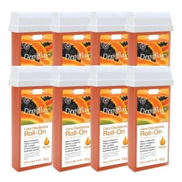 Imagem de Kit 8 Refil Cera Depilatoria Corporal Profissional Depilação Roll On D