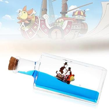 Imagem de Garrafa de fluido de navio de cruzeiro, barco inafundável em uma caixa, modelo de navio de cruzeiro Titanic decoração de navio de cruzeiro de onda líquida, navio de cruzeiro que não afunda mais brinquedo, para expositores de carros e presentes (J)