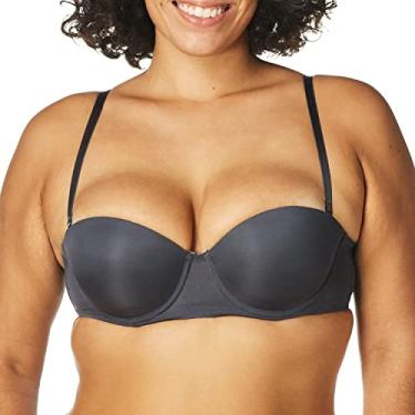 Imagem de Undies.com Sutiã push-up sem alças conversível de microfibra feminino, Aço, 32C