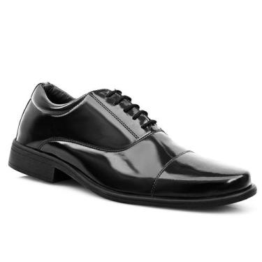Imagem de Sapato Social Masculino De Amarrar Verniz Preto - San Lorenzo, Preto, 