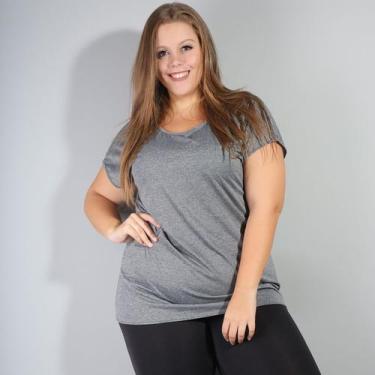 Imagem de Blusa Camiseta Básica Feminina Plus Size Dry Fit Seca Rápido - Fitmoda